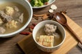 Corn and pork bone soup, delicious Chinese food Royalty Free Stock Photo