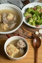 Corn and pork bone soup, delicious Chinese food Royalty Free Stock Photo