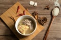 Corn and pork bone soup, delicious Chinese food Royalty Free Stock Photo