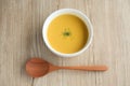 corn potage soup  on table Royalty Free Stock Photo