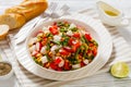 Corn, radish, jicama, pepper, green bean salad