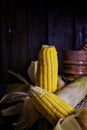 Corn raw on dark mood photoghraphy