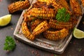 Corn ribs vegan vegetarian Plant based food concept Royalty Free Stock Photo