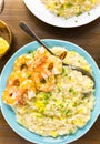 Corn Risotto with Roasted Shrimp