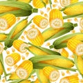 Corn seamless pattern Royalty Free Stock Photo
