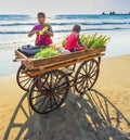 Corn seller on the beach Goa Royalty Free Stock Photo