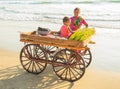 Corn seller on the beach Goa Royalty Free Stock Photo