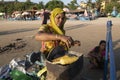 Corn seller on the beach Goa Royalty Free Stock Photo