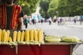 Corn seller in the street Royalty Free Stock Photo