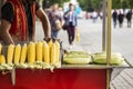 Corn seller in the street Royalty Free Stock Photo