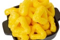 Corn snacks close-up. Dry snacks. Food background Royalty Free Stock Photo