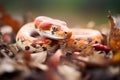 corn snake basking in dappled sunlight