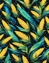 Corn Splash on Black Background