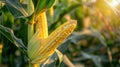 The corn on the stalk.AI generated image Royalty Free Stock Photo