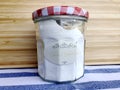 Corn starch in a jam jar Royalty Free Stock Photo