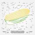 Corn thin line design. Corn pen Icon. Corn pen Icon Vector.