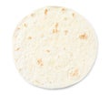 Corn tortilla on white background. Unleavened bread