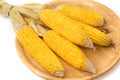 Corn on the wooden tray