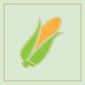 Corn yellow icon food natural illustration organic logo organic agriculture field corncob farm Royalty Free Stock Photo