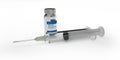 Corna Covid-19 vaccine bottle and syringe