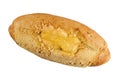 Cornbread baked with cheese. isolate on white background