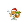 Cornbread in the cartoon character santa bring gift shape