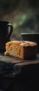Cornbread On Stone Rustic Pub Mobile Wallpeper Postcard. Generative AI Royalty Free Stock Photo