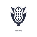 corncob icon on white background. Simple element illustration from gastronomy concept