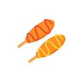 Corndog color icon. Simple line, outline vector of fast foot icons for ui and ux, website or mobile application Royalty Free Stock Photo