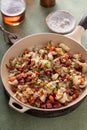 Corned beef hash with potatoes, cabbage and carrot Royalty Free Stock Photo