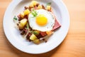 corned beef hash with sunny-side-up egg Royalty Free Stock Photo