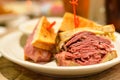 Corned beef pastrami sandwich Royalty Free Stock Photo