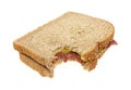 Corned beef sandwich bitten Royalty Free Stock Photo