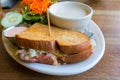 Corned Beef Sandwich and Chowder Closeup Royalty Free Stock Photo