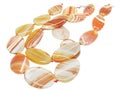 Cornelian beads with white lines