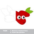 Cornelian cherry to be colored. Vector trace game. Royalty Free Stock Photo