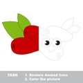 Cornelian cherry to be colored. Vector trace game. Royalty Free Stock Photo
