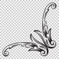 Corner baroque ornament decoration element. Royalty Free Stock Photo