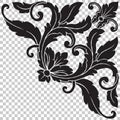 Corner baroque ornament decoration element. Royalty Free Stock Photo