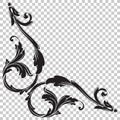 Corner baroque ornament decoration element. Royalty Free Stock Photo