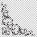 Corner baroque ornament decoration element. Royalty Free Stock Photo