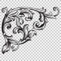 Corner baroque ornament decoration element. Royalty Free Stock Photo