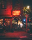 Corner Bistro neon sign at night, in the West Village, Manhattan, New York City Royalty Free Stock Photo