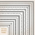 Corner border frame line pattern brushes 1 vector Royalty Free Stock Photo