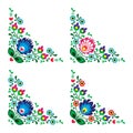 Corner border Polish floral folk pattern