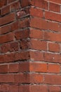 Corner brick wall, red old brick