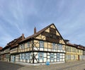 Corner building of Quedlinburg Old Town in Germany Royalty Free Stock Photo