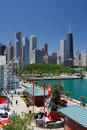 Corner of Chicago Navy Pier at Summer Time Royalty Free Stock Photo