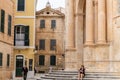 Corner of Ciutadella de Menorca with stone facades