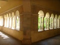 Corner of the cloister of the abbey of Fossanova in the Latium in Italy